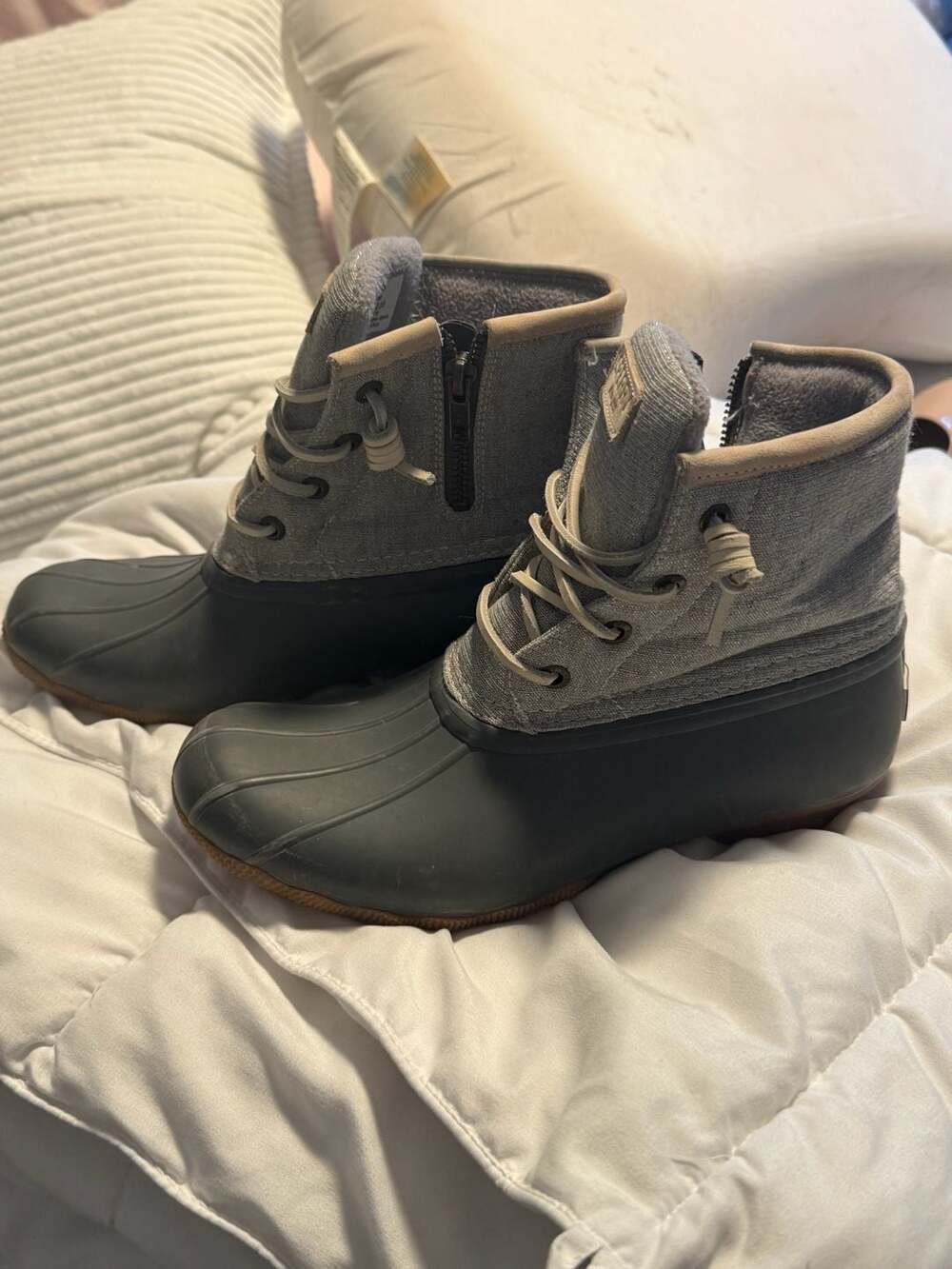 Sperry Women's Saltwater Wool Embossed Duck Boots - Grey